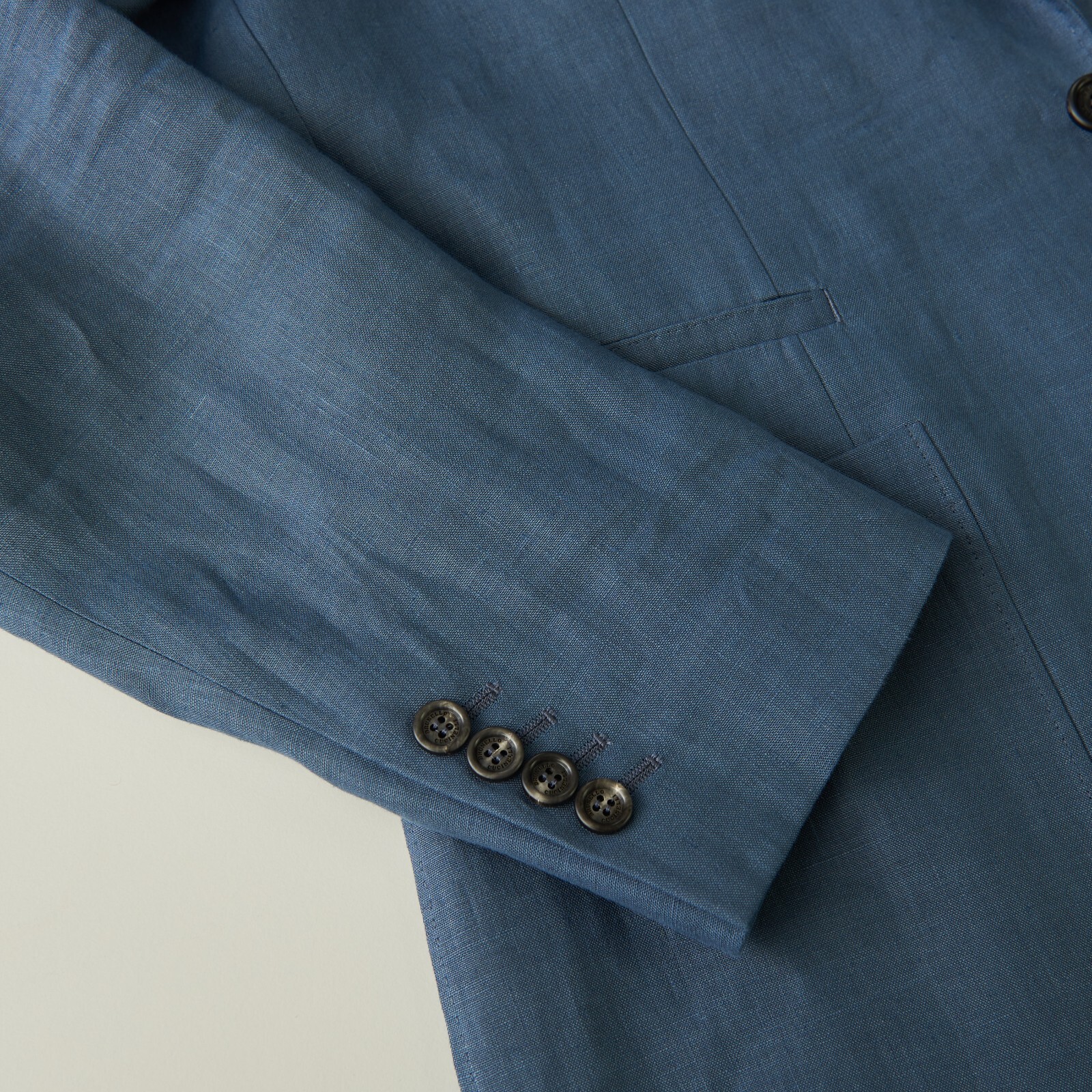 Pre-owned Brunello Cucinelli 3895$ Deconstructed Blazer Jacket Patch Pockets Indigo Linen In Blue
