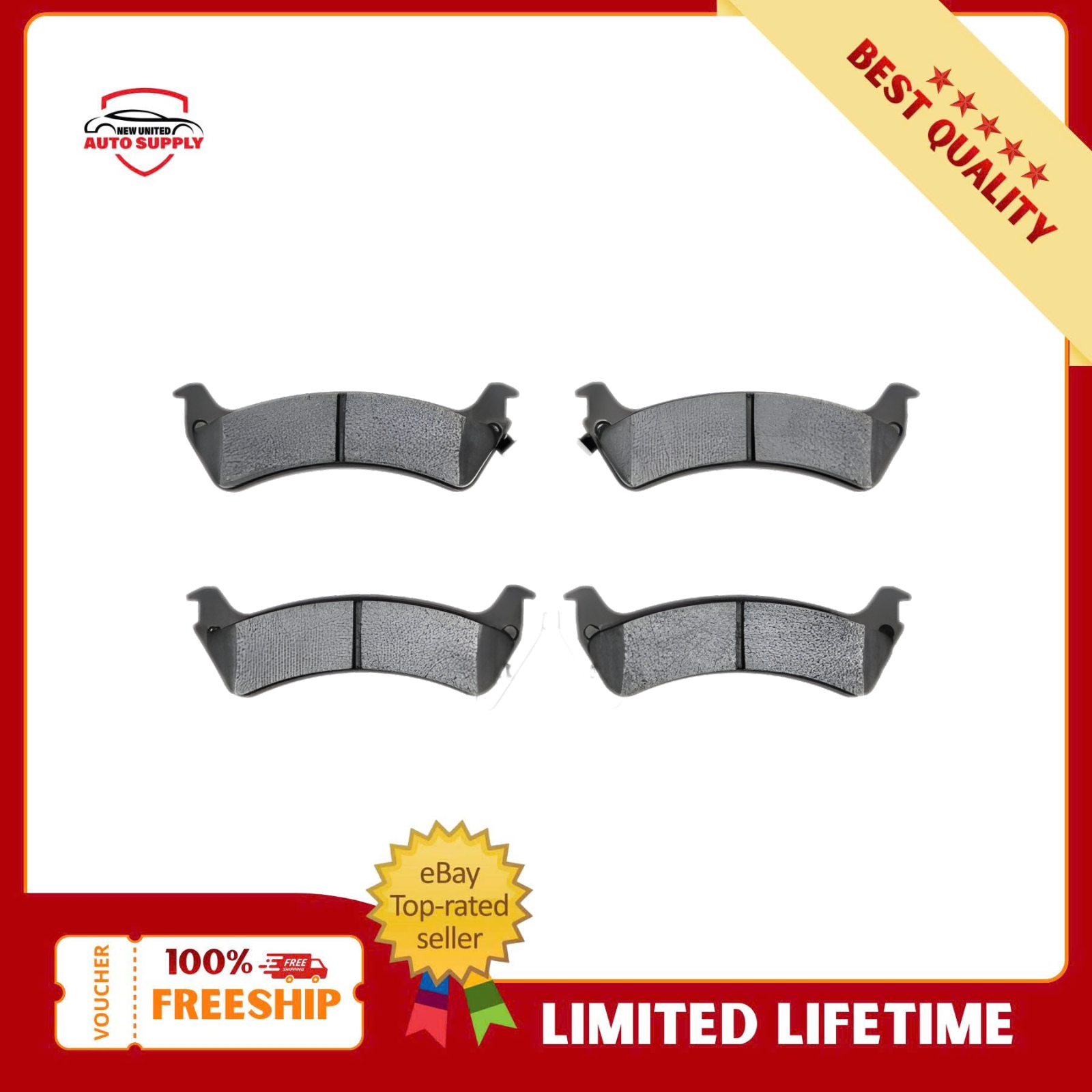 GMKD666 Rear Semi-Metallic Brake Pads Fit 1994-1998 Jeep Grand Cherokee TJ
