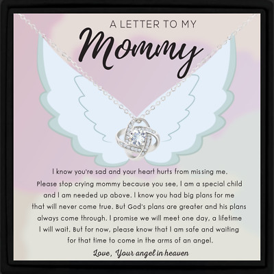 Letter To My Mommy, Baby Loss Gift, Pregnancy Loss Necklace, Miscarriage Gift