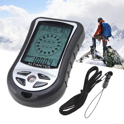 Portable Multifunction Altimeter Digital Compass Clock Barometer Thermometer 2z5