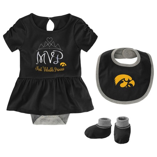 Outerstuff NCAA Infant Girls Iowa Hawkeyes MVP Creeper, нагрудник и ботильоны
