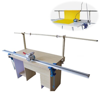 220V Fabric Cutting Machine Fabric End Cutter with 86'' Rack & Digital Counter