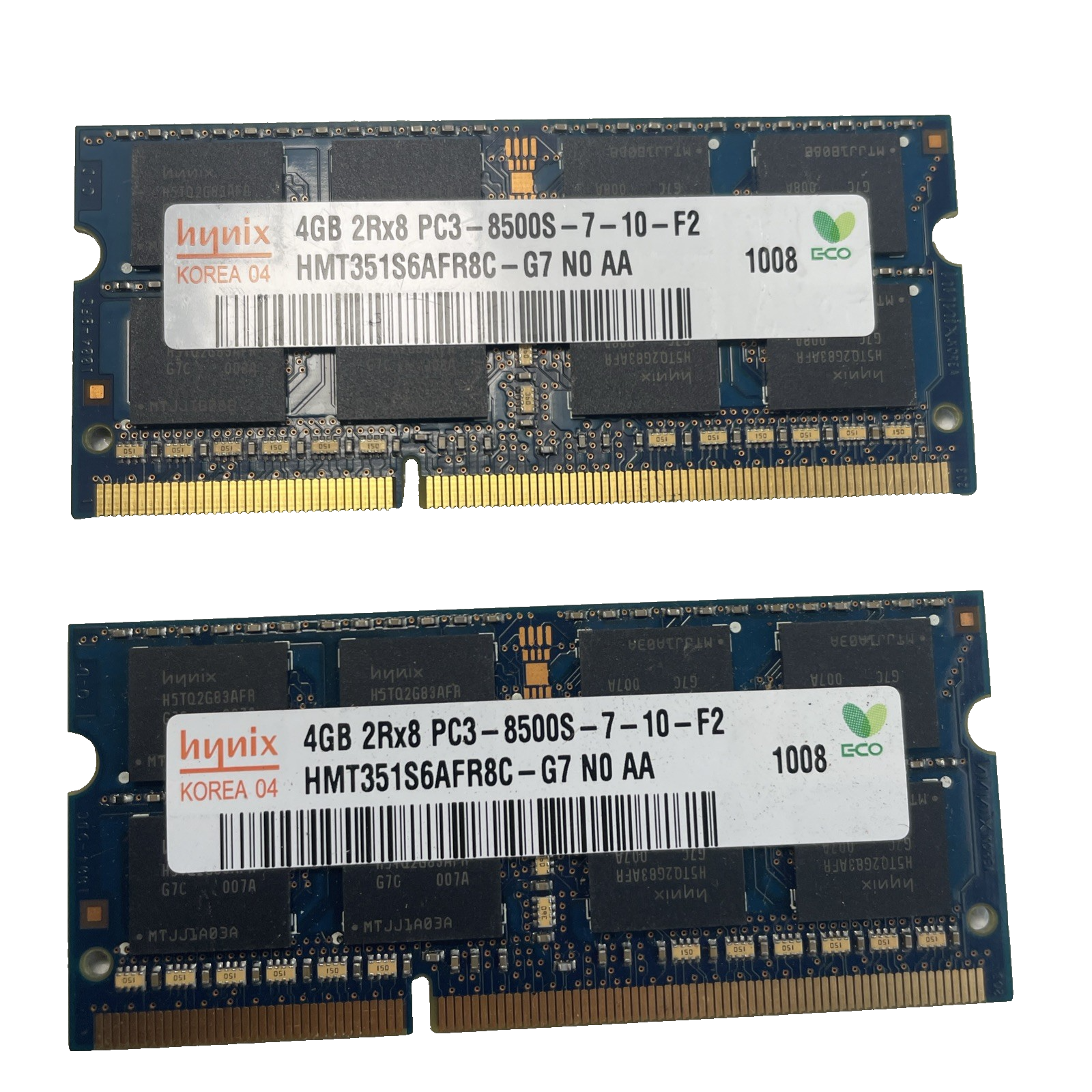 Hynix 4GB 2Rx8 PC3-10600S-9-10-F2 RAM P/N: HMT351S6AFR8C-H9 x 2