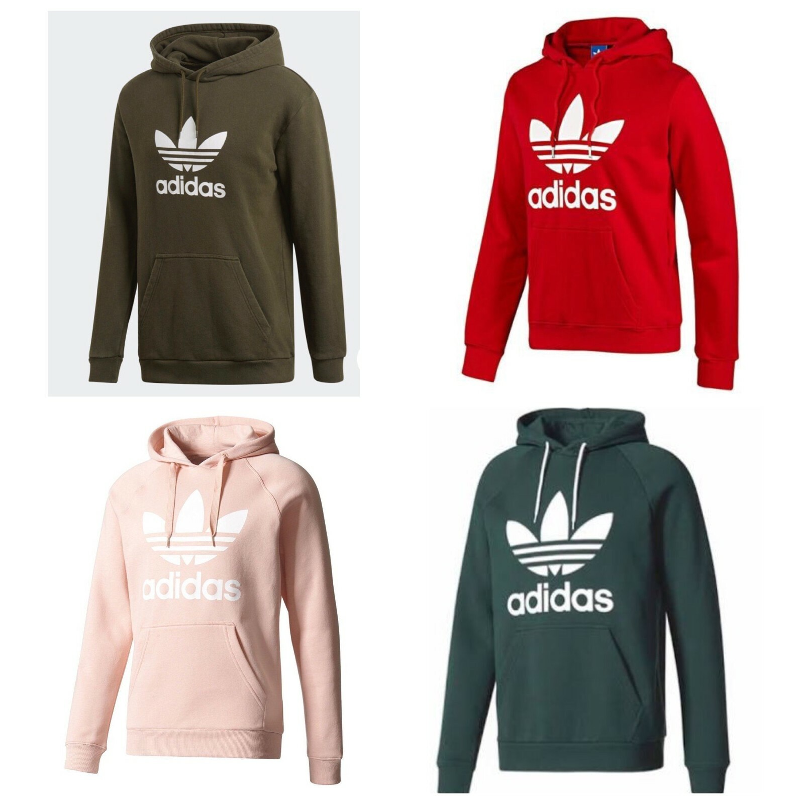 Adidas Herren Originals Trefoil Fleece Kapuzenpullover Hooded Sweatshirt Adidas Herren Originals Trefoil Fleece Kapuzenpullover Hooded Sweatshirt