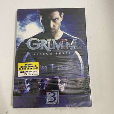 Grimm: Season Three (DVD, 2013)- Small Torn Of Plastic- Still New 