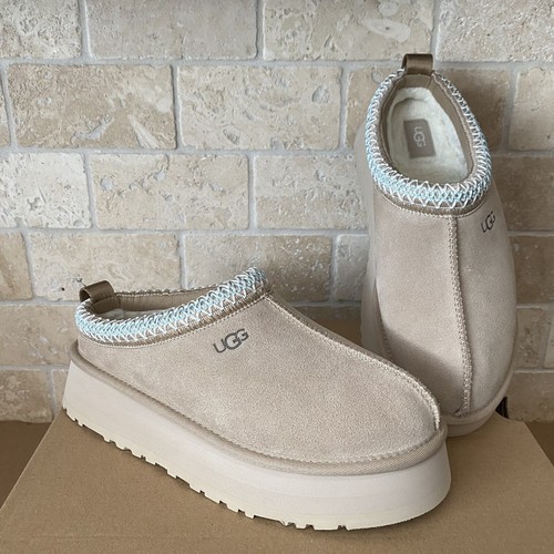 UGG TAZZ BRAID SAND SUEDE PLATFORM SLIPPERS SHOES MOCCASIN UGG TAZZ BRAID SAND SUEDE PLATFORM SLIPPERS SHOES MOCCASIN