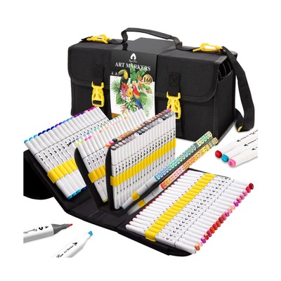 Set, 160 Colors Permanent Dual Tips Art Paint Markers Pen...