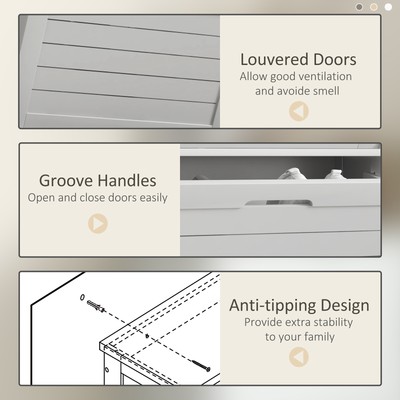 HOMCOM Modern Shoe Cabinet with 3 Flip Drawers for 6 Pairs of Shoes White