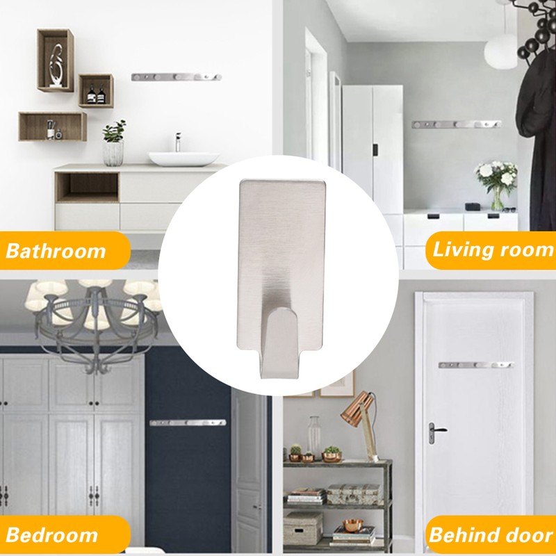 5pcs Wall Mounted Towel Rack Heavy Duty Coat Holder Bathroom Storage Hook