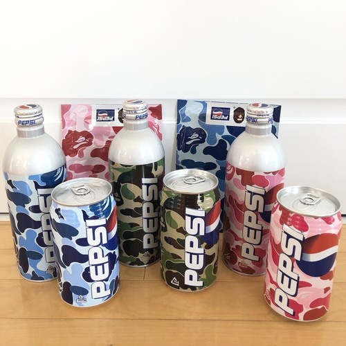 2001年　A BATHING APE APE×PEPSI景品　非売品セット 2001 A Bathing Ape x Pepsi Empty Cans Bottle set of 3 Aoyama