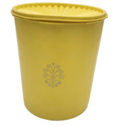 Tupperware Yellow Sunburst Servalier Canister # 807 With Lid Storage Container