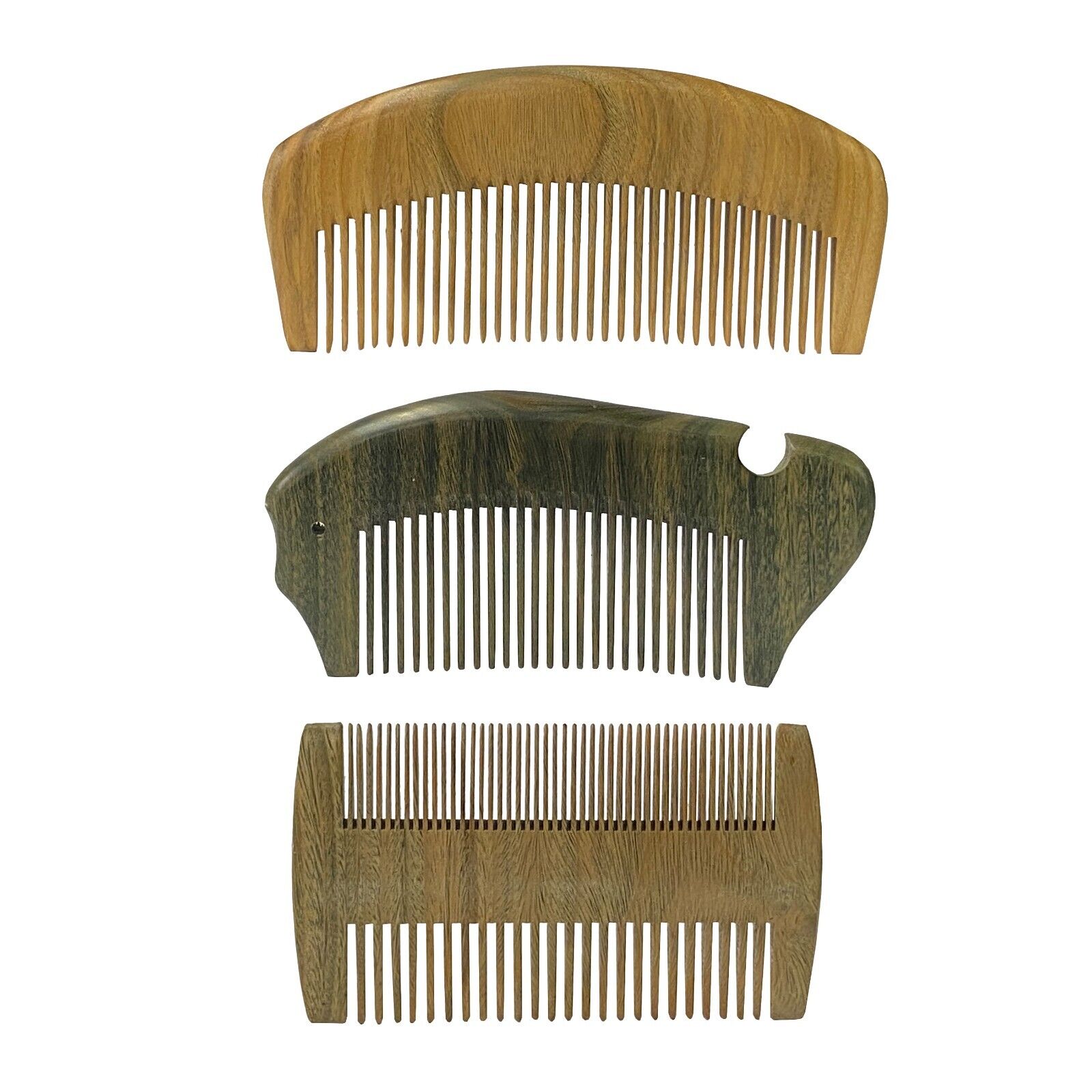 Set of 3 Chinese Brown Handmade Wood Simple Flat Top Combs ws2525S Set of 3 Chinese Brown Handmade Wood Simple Flat Top Combs ws2525S