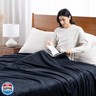 Sushing Luxury Fleece Warm Blanket, Soft Lightweight Velvety Plush Blanket for Sofa and Bed, Cozy Comfy for All Seasons(Black, 90×90 Inches)