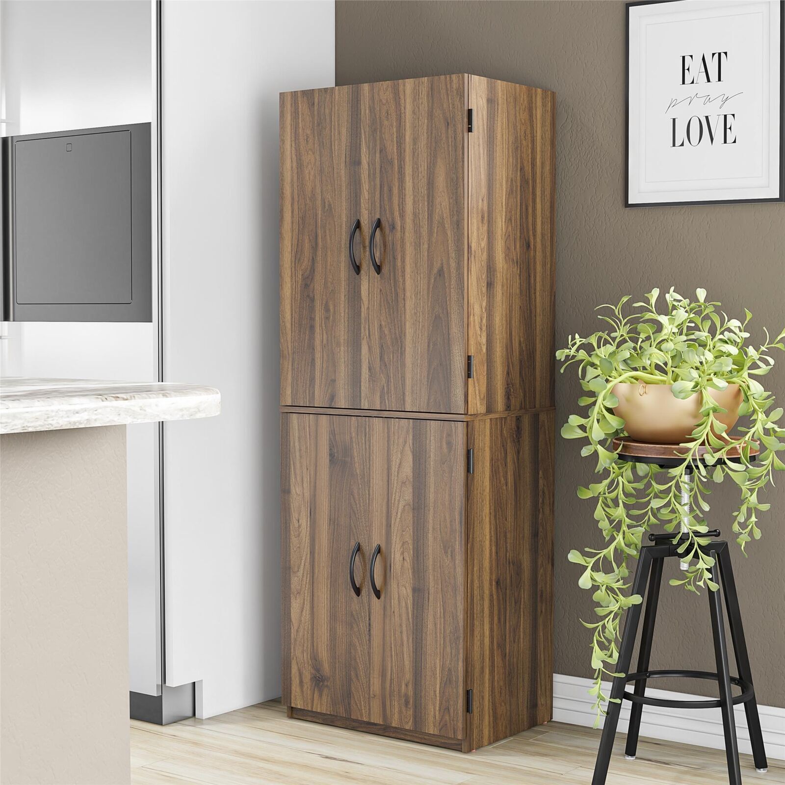 Tall Storage Cabinet Kitchen Pantry Cupboard Organizer Furni