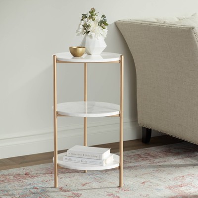 Jupitor 28 1/2'' HIgh White Marble Accent Table