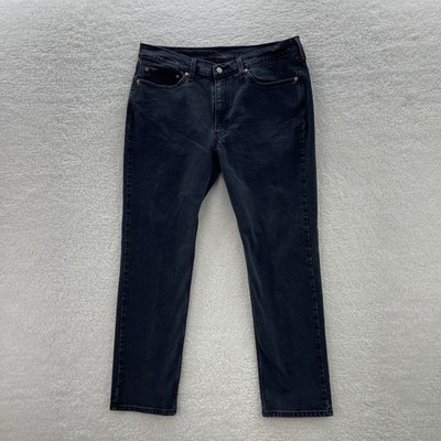 Levis 514 Jeans Mens 36x32 Black Straight Fit Dark Wash Denim Grunge Goth