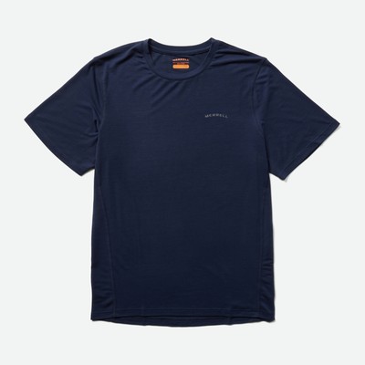 Merrell Men Tencel Футболка с коротким рукавом Темно-синяя рубашка ST Полиэстер