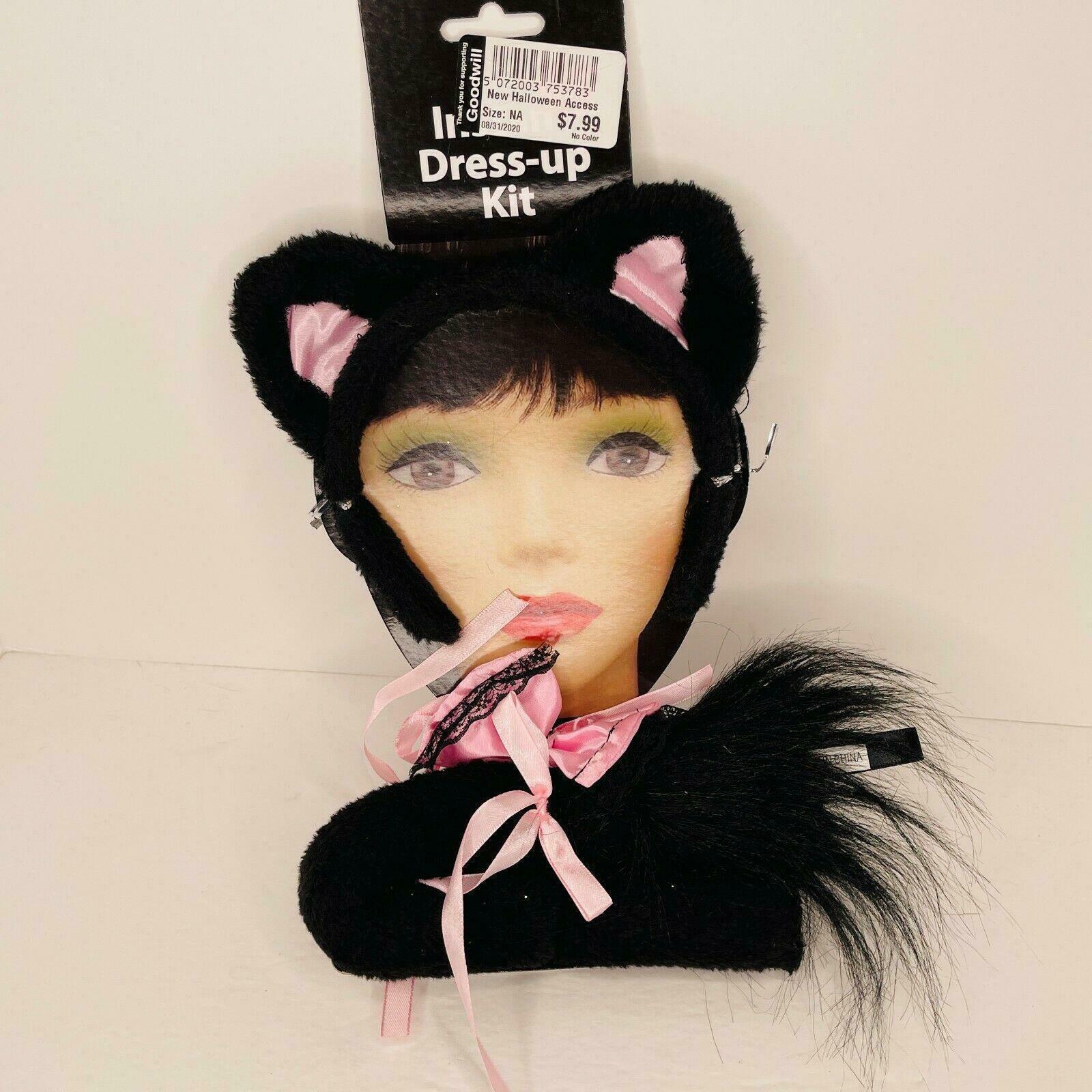 Halloween Instant Dress Up Cat Kit Ears Tail Bow Tie NEW