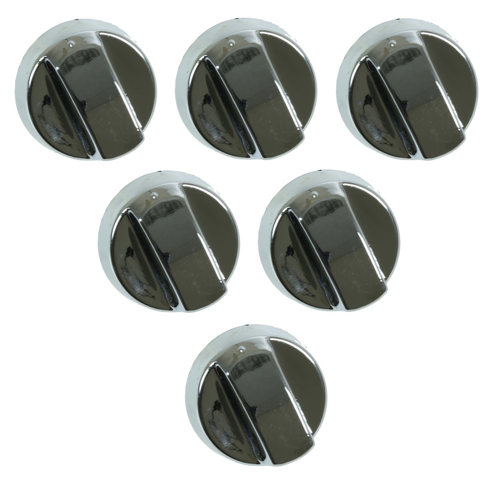 6 X Universal AEG, Zanussi Silver Chrome Cooker Oven Hob Control Knob