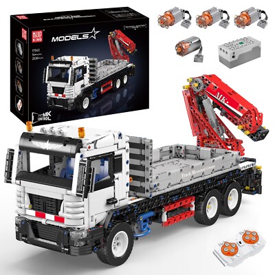 Mould King 17063 Pneumatic Drive Truck Crane Building Block Toy Remote Control