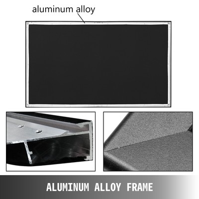 120" Aluminum Fixed Frame 16:9 Projector Screen Velvet Matte White Home Theater