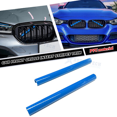 Blue Front Kidney Grille Stripes Insert Trim For BMW 5 Series G30 G31 2018-up