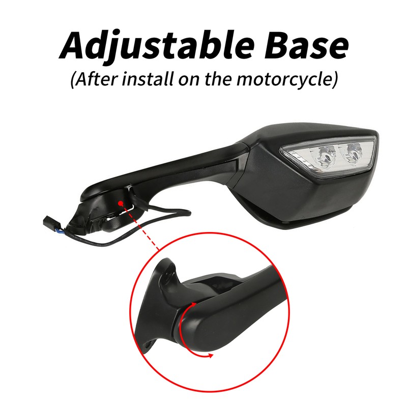 Rear View Mirrors w/ Turn Signals Fit For Kawasaki Ninja ZX10R 11