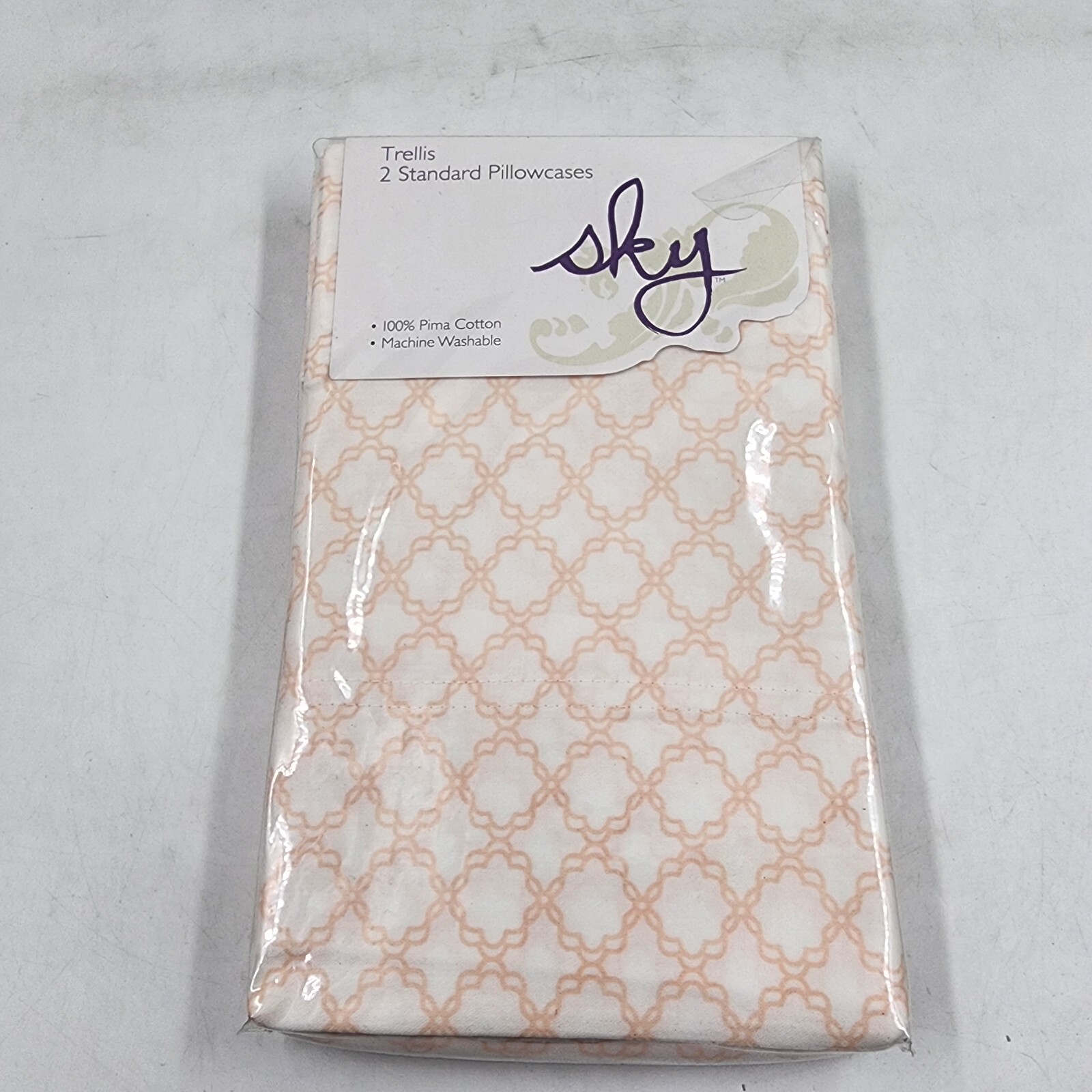 Sky Trellis Standard Pillowcases 20in x 28in Pastel Pink Geometric Design 2Pc - Picture 15 of 15