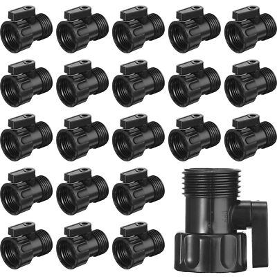 30 Pcs 3/4'' Garden Hose Shut off Valve Plastic Water Shutoff Valve Standard 1...