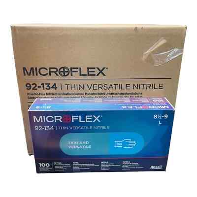 Microflex 92-134 | Thin Versatile Exam Gloves, PF Latex, LARGE (Pack of 1000)