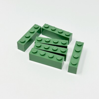 3010 LEGO Parts Brick 1x4 SAND GREEN (6)
