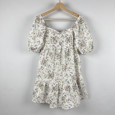 Billabong Be Mine Babydoll Smoked Elastic At Back Floral Allover Printed  Dress