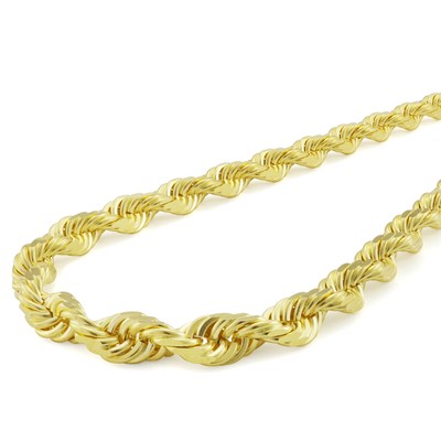 NURAGOLD 10K YELLOW GOLD 9MM ROPE DIAMOND CUT ITALIAN CHAIN BRACELET MENS THICK WIDE 9"