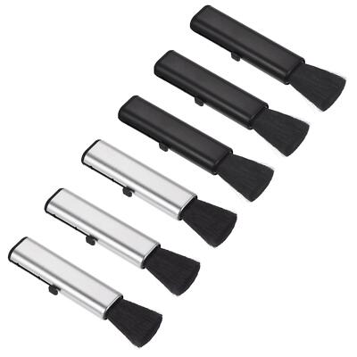 6pcs Portable Cleaning Brush Retractable Keyboard Swipe Tools, Black Silver
