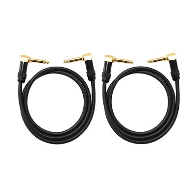 Audio2000's C27006P2 6 Ft 1/4'' TS Right Angle Instrument Cable (2 Pack)
