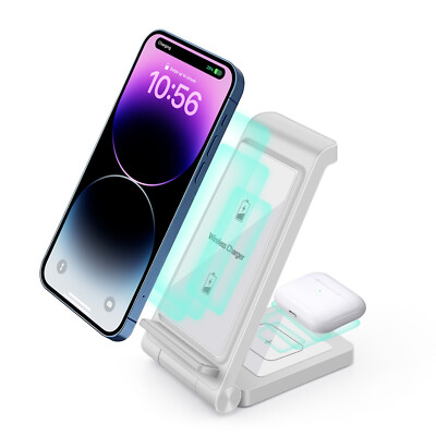 2 in 1  Wireless Charger Stand Dock For Apple Air pods iPhone 14 Pro Max 13 XS