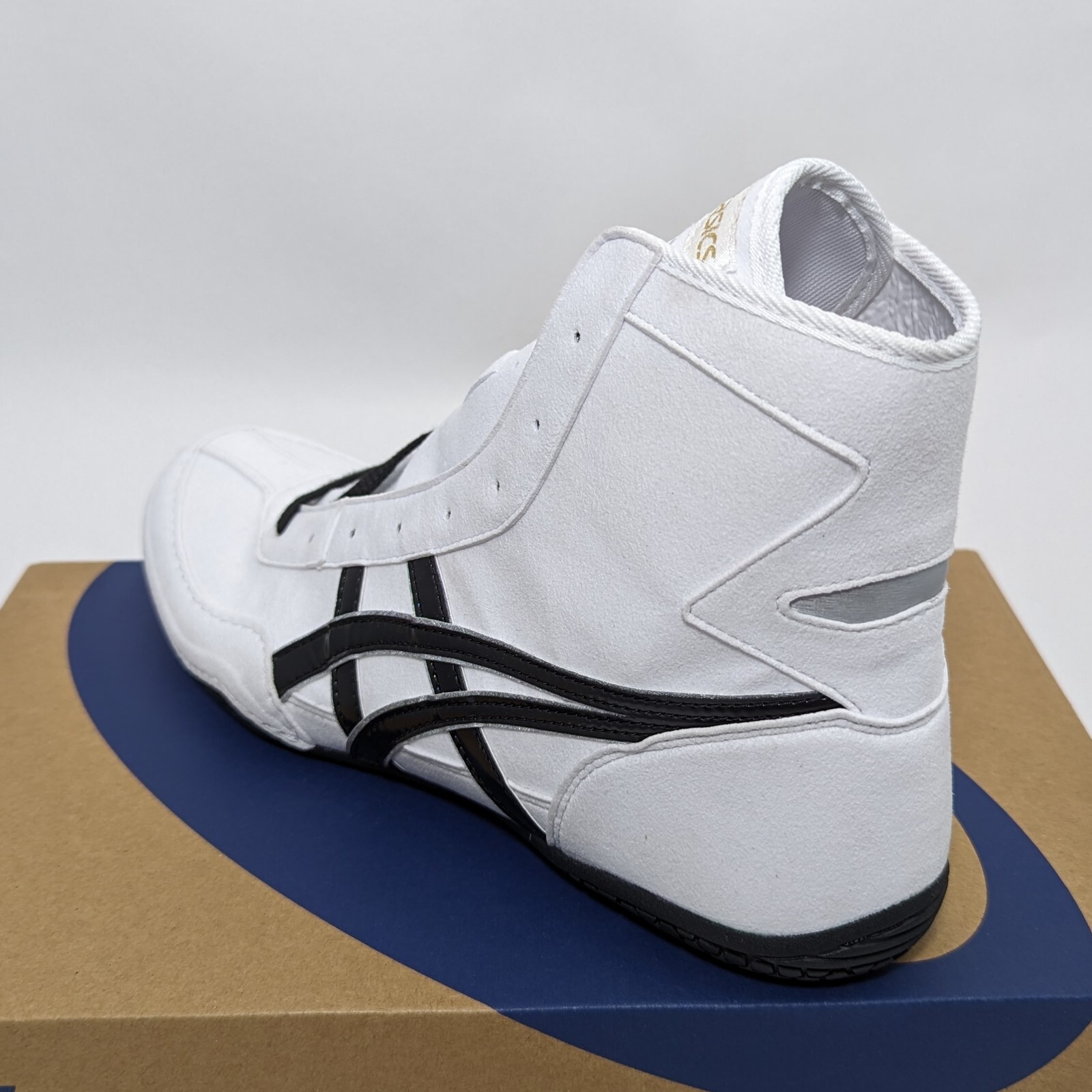Pre-owned Asics Wrestling Shoes 1083a001 White/black(silver) Ex-eo(twr900) Successor Aw:sv In White,black(silver)