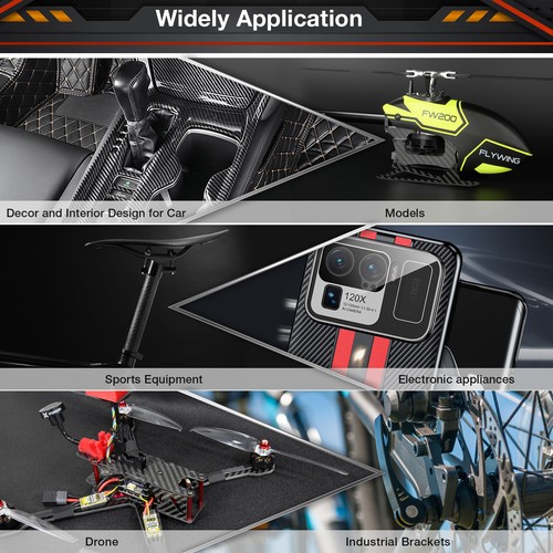 100X250MM 100% 3K Carbon Fiber Sheet Laminate Plate Panel 1 - 4MM Thickness