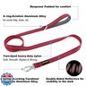Plutus Pet Heavy Duty Dog Leash with Lockable Aluminum Carabiner, 4/6 Feet Long, Double-Sided Reflective Nylon, Padded Handle, for Puppy, Small, Medium and Large Dogs (Burgundy Red, 1