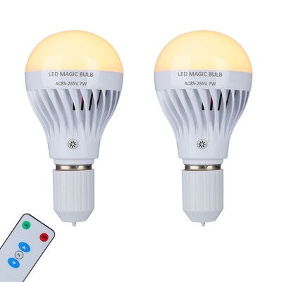 Rechargeable Light Bulbs, LED Magic Bulb with Remote Controller Warm White Em...