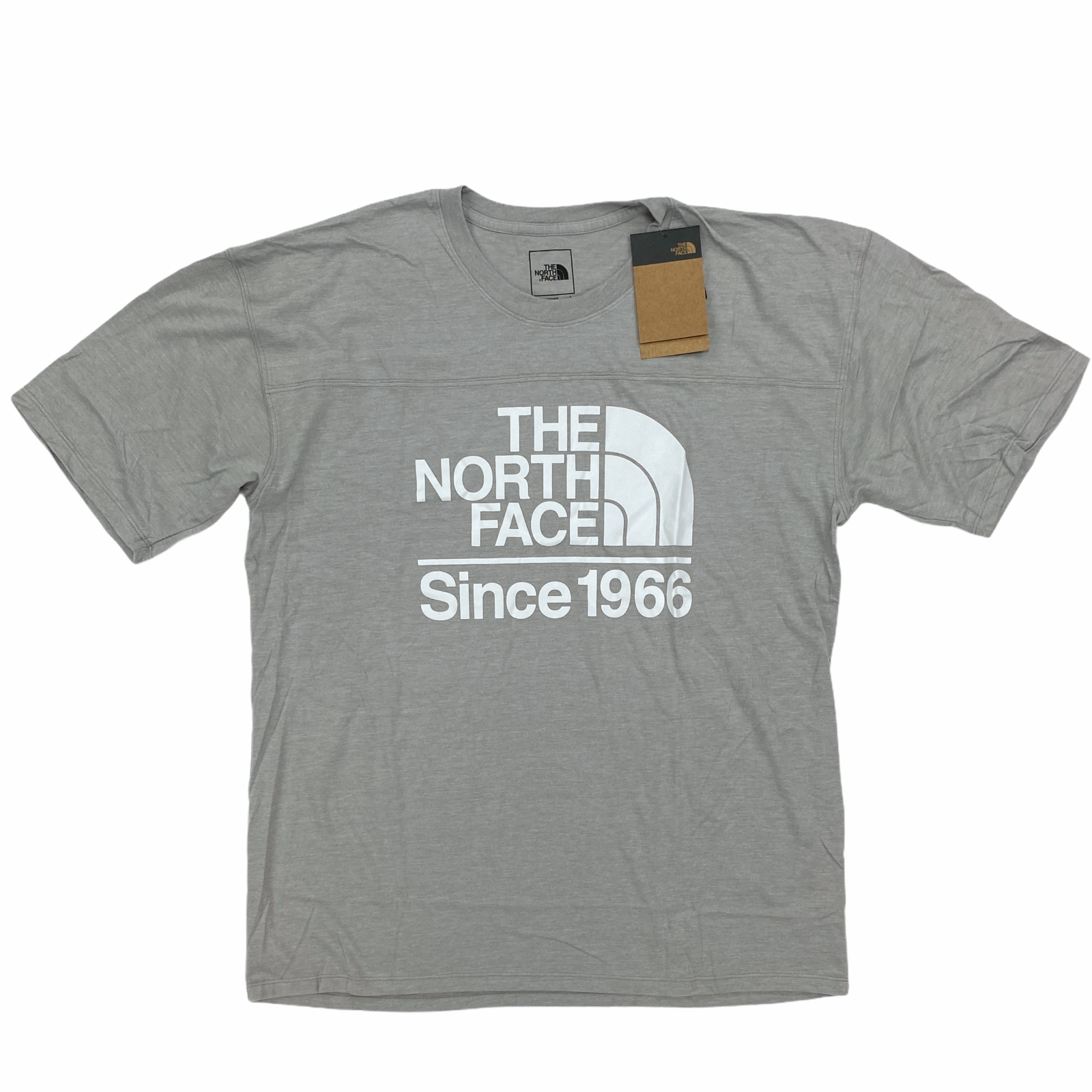 

Мужская полевая футболка The North Face свободного кроя Хизер серо-белая с коротким рукавом, Серый