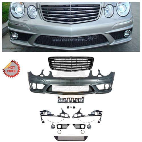 SUVNEER W211 E63 FRONT BUMPER W/ FL GRILLE FOR 03-09 W211 E CLASS SEDAN & WAGON