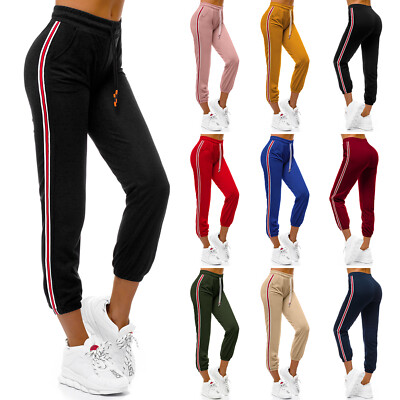 Trainingshose Sport Jogging Jogger Fitness Freizeit Hose Unifarben Damen OZONEE