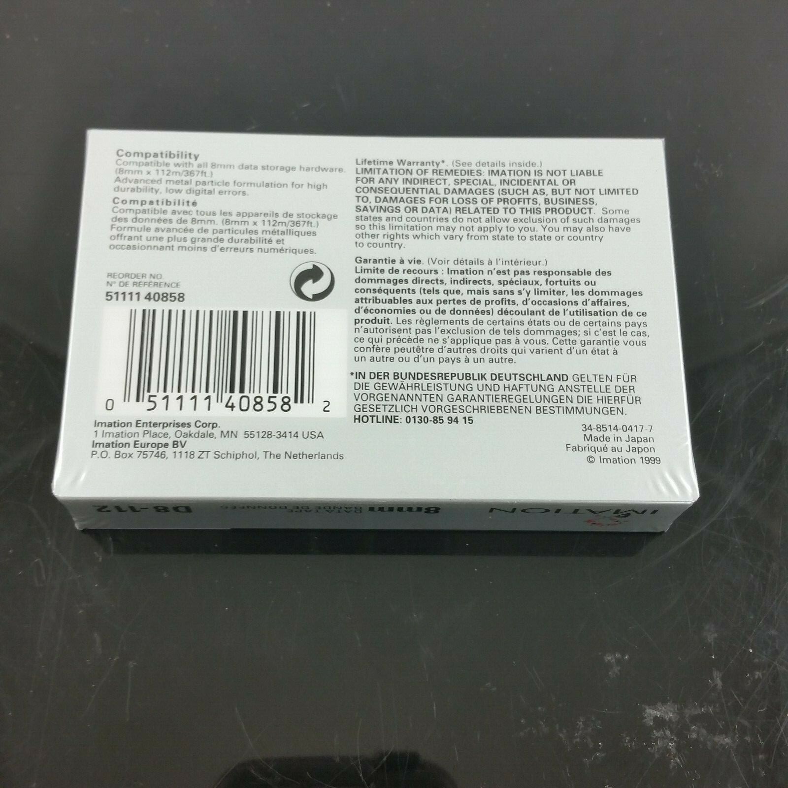 IMATION 8mm D8-112 DATA TAPE 84-9801-9349-8 5 lot of 13