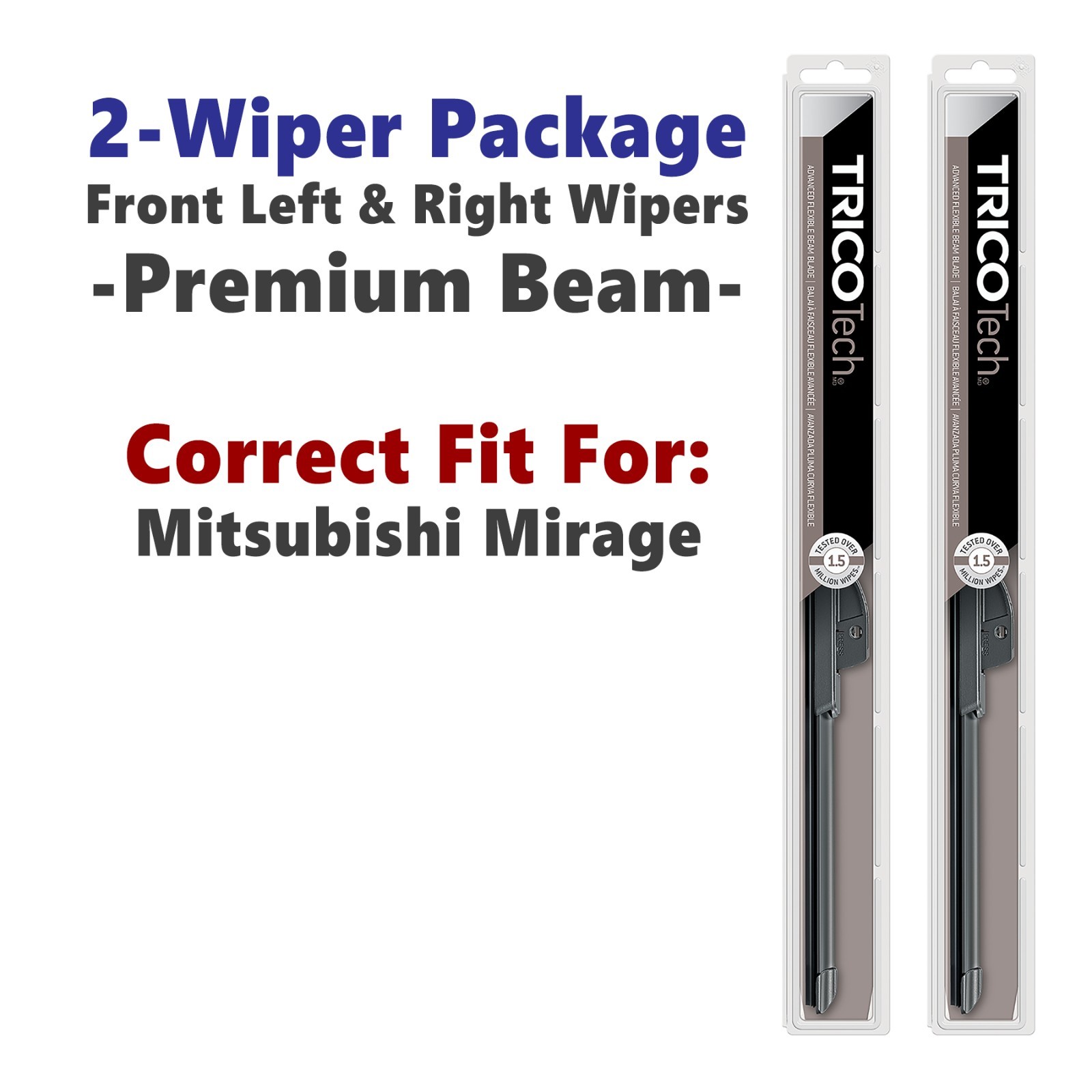 Wipers 2pk Beam Wiper Blades fits 1997-2002 Mitsubishi