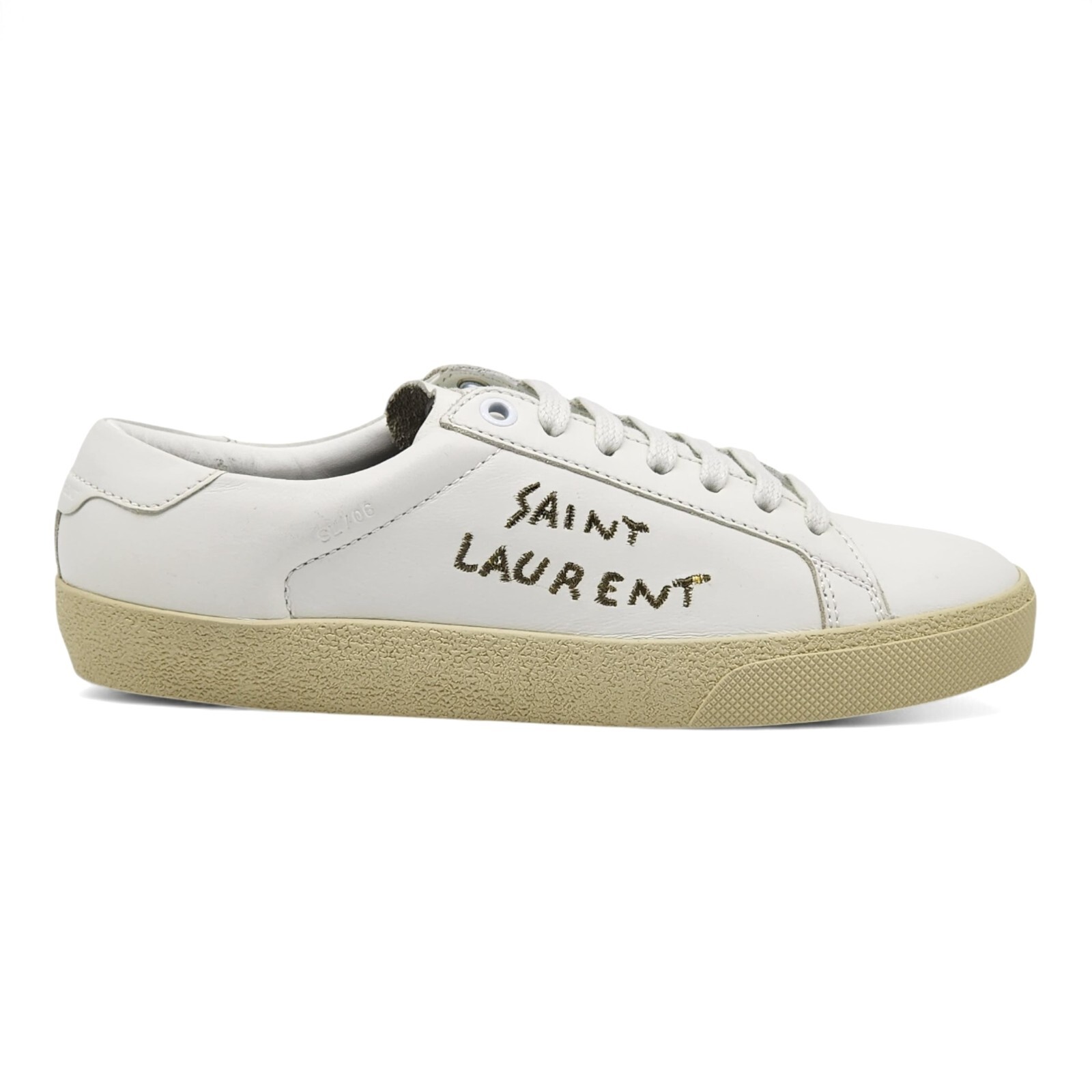Saint Laurent SL06 Court Classic レザースニーカー NWB Saint Laurent Men's SL06 Court Classic Star Sneakers
