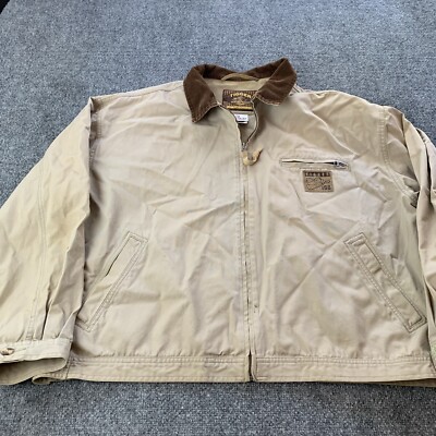 The Disney Store Jacket Men Tiger Full Zip Corduroy Collar Beige Size 2XL STAINS