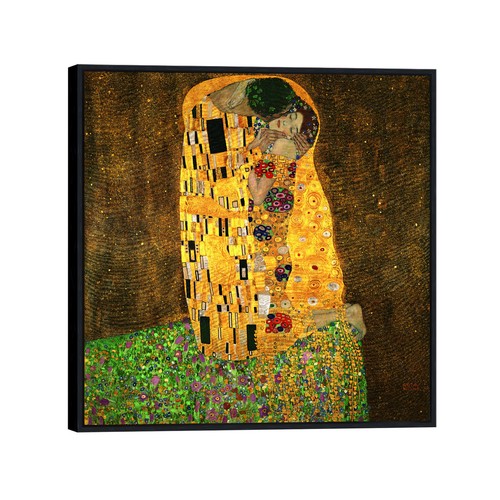 Framed Giclee Print The Kiss by Gustav Klimt Wall Art Home Office Decor 28"x28" 
