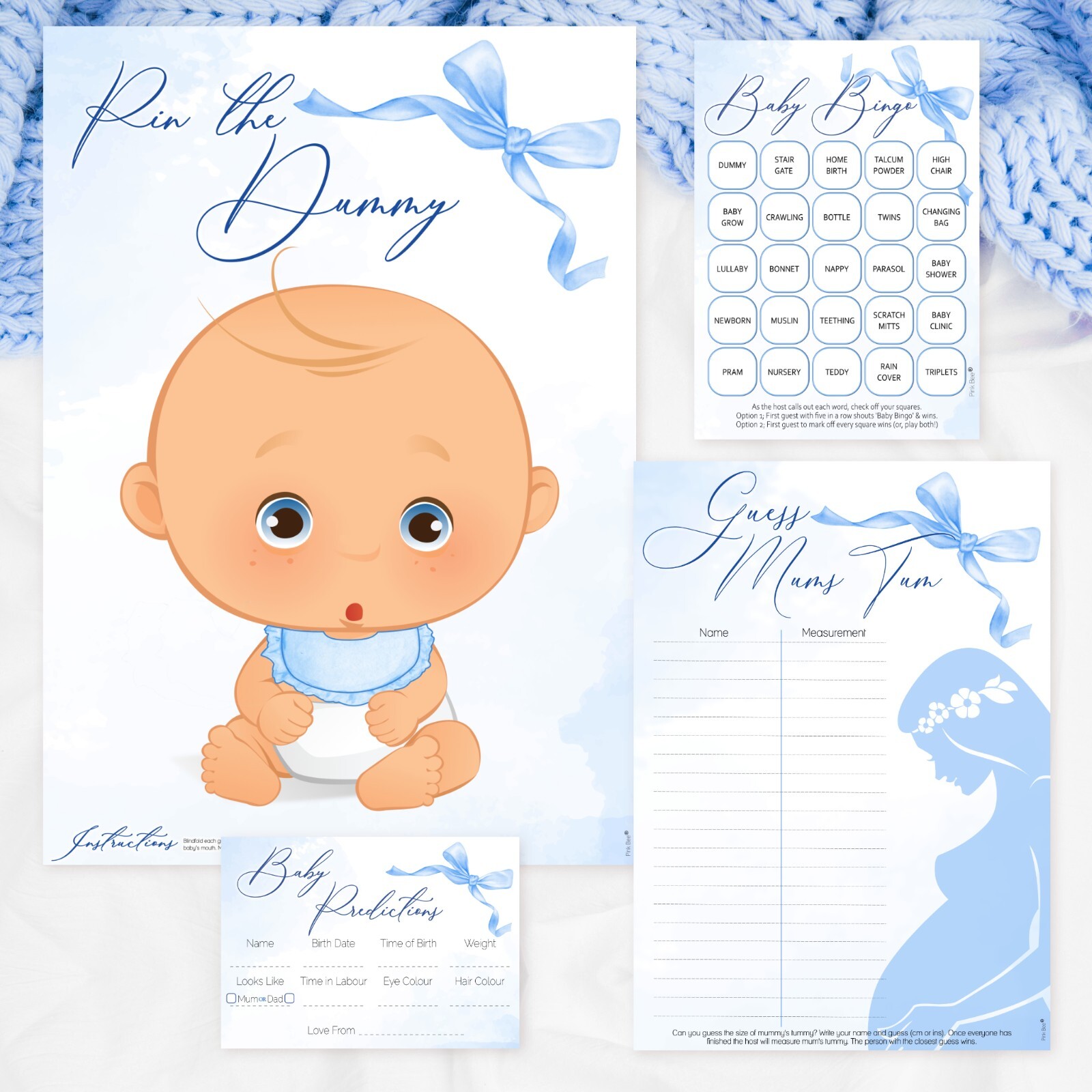 Editable Bee Baby Shower Game Bundle, Honey Bee Baby Shower Games