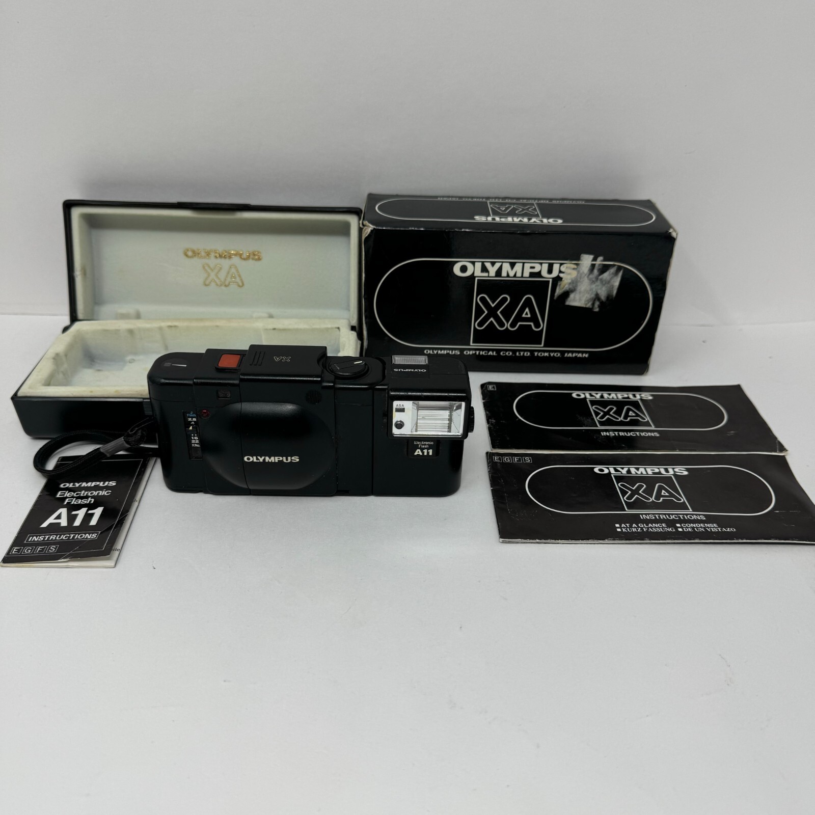 ★並品★ OLYMPUS XA + A11 #2191 All Works[Exc+5] Olympus XA Black +A11 Flash Rangefinder